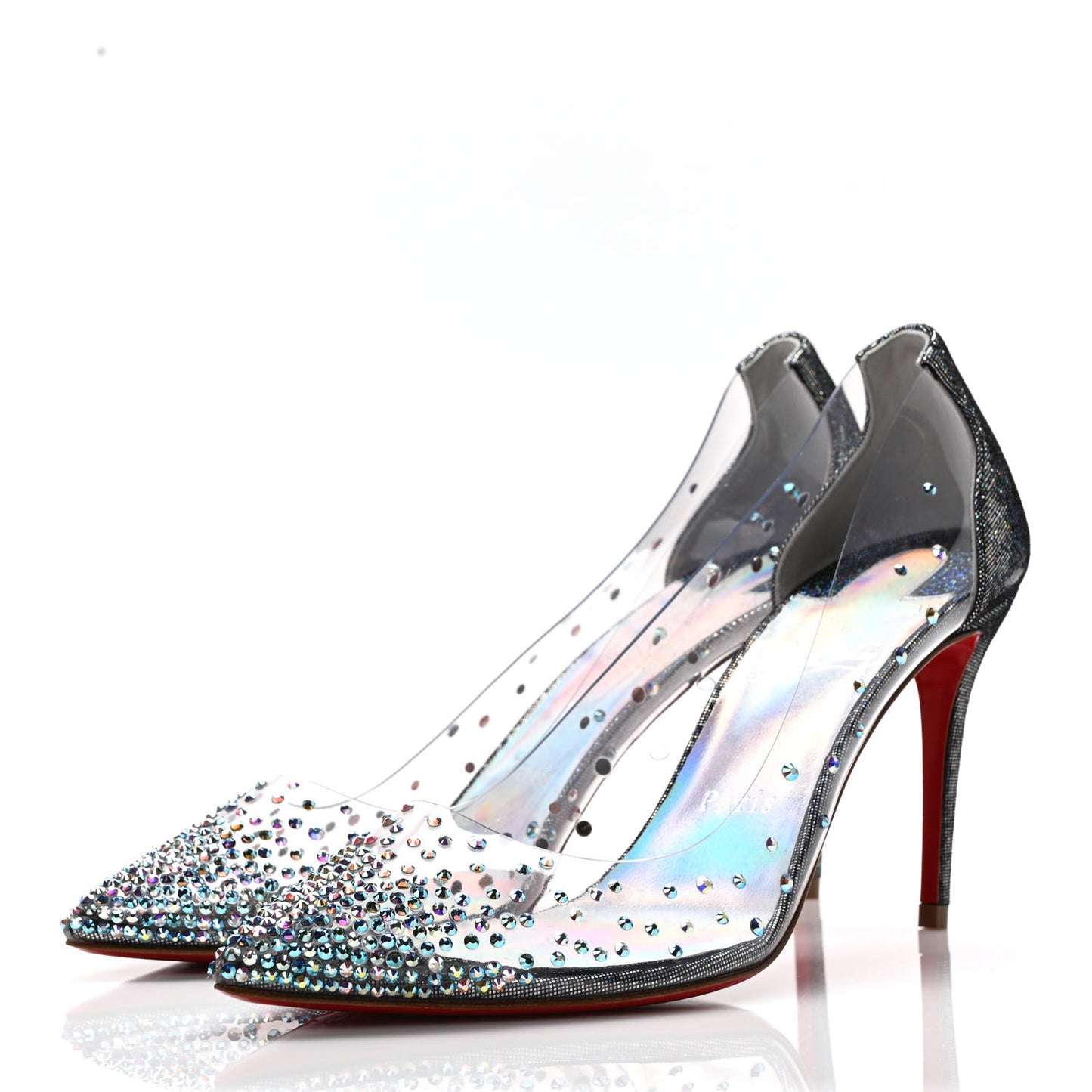 PVC Glitter Degrastrass 85 Pumps 38 Silver