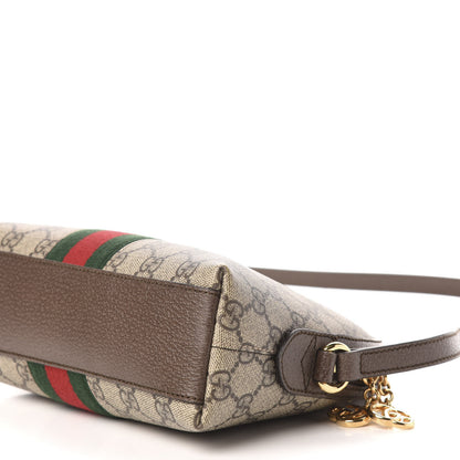 Gucci GG Supreme Monogram Textured Dollar Calfskin Web Small Ophidia Dome Shoulder Bag Beige Ebony New Acero 10 of 12