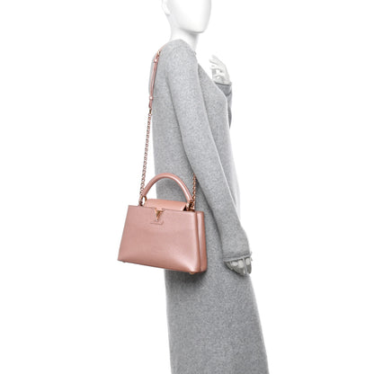 Louis Vuitton Metallic Taurillon Capucines BB Pearly Pink 2 of 9