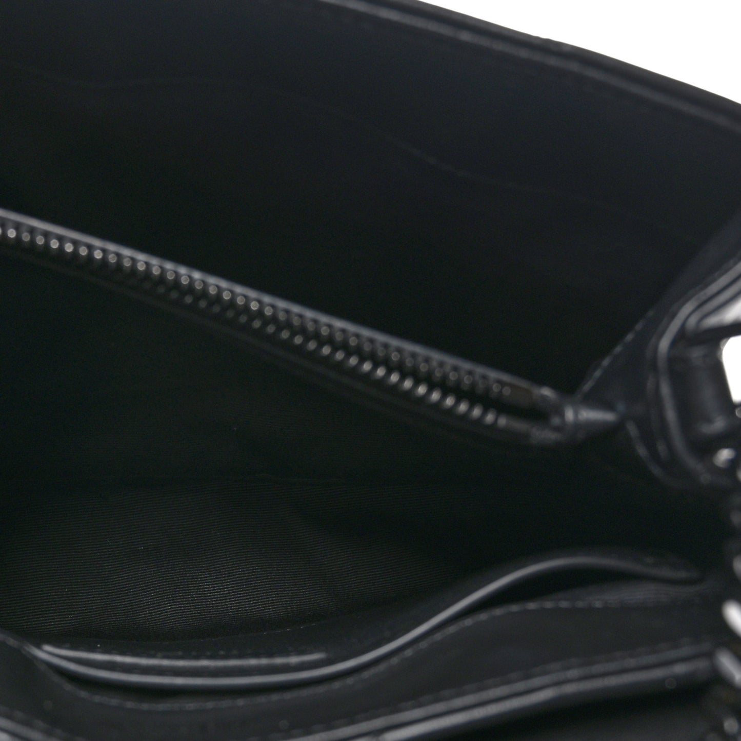 Calfskin Y Quilted Monogram Monochrome Small Loulou Chain Satchel Black