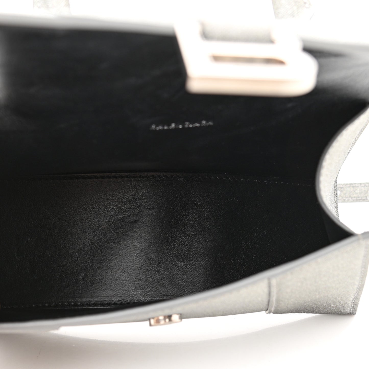 Glitter Fabric Hourglass Top Handle Bag XS Grey