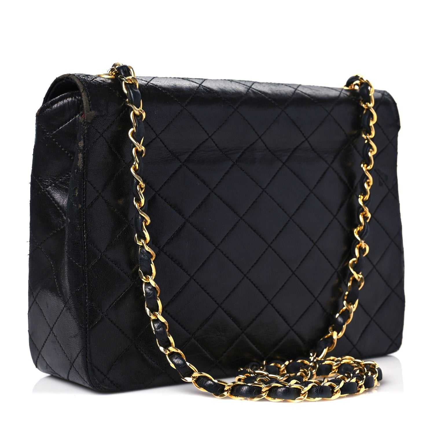 Chanel Lambskin Diamond Stitch Envelope Single Flap Black 2 of 10