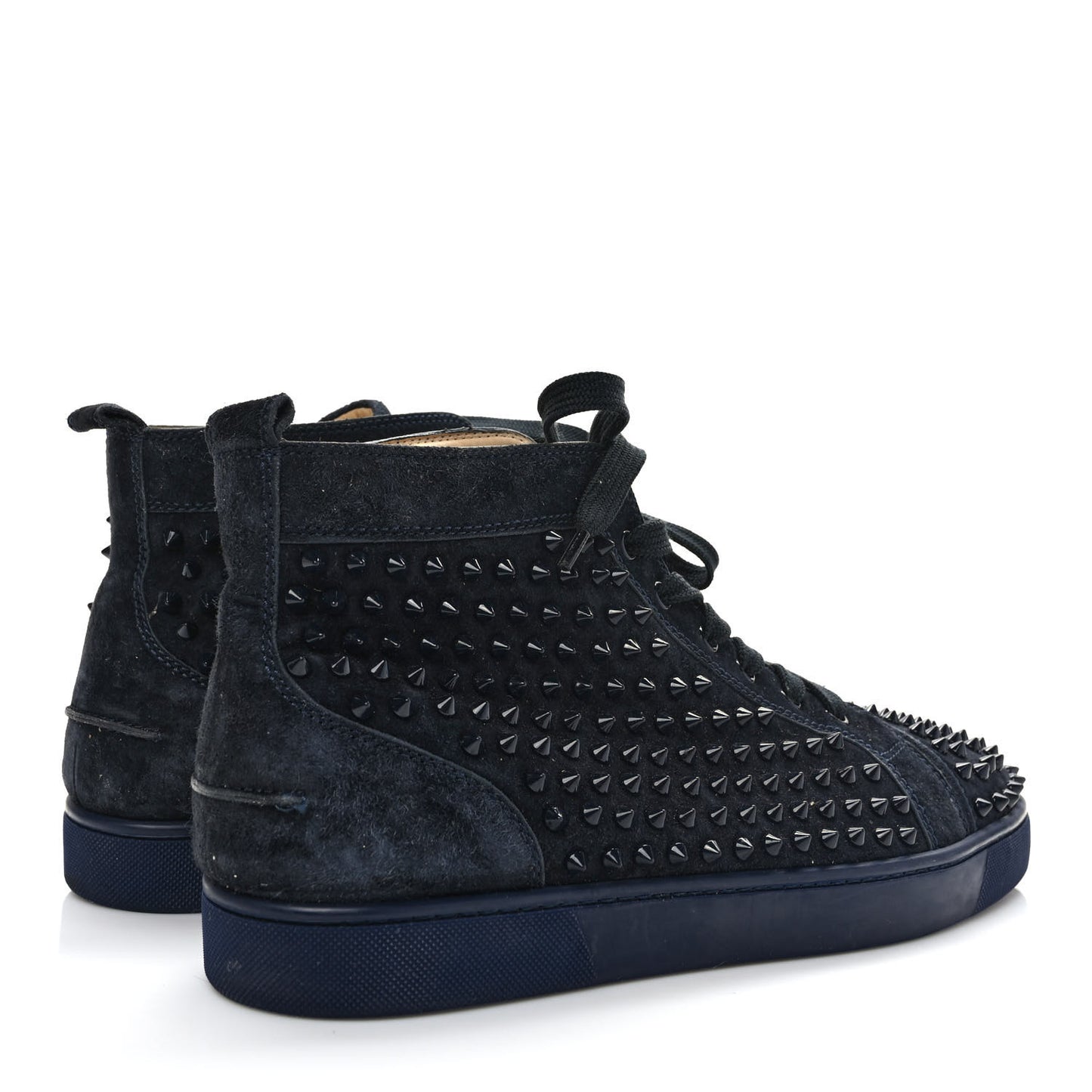 Veau Velours Mens Louis Orlato Flat Spikes Sneakers 46 Navy