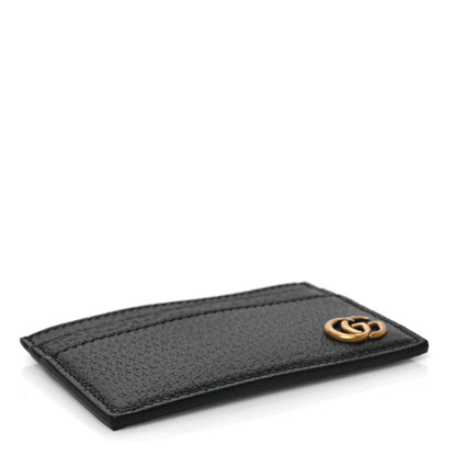 Gucci Calfskin Boar Effect GG Marmont Card Holder Black 6 of 6