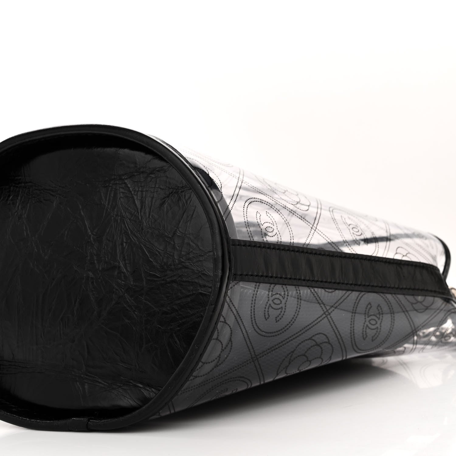 Chanel Crumpled Calfskin PVC Bucket Bag Black 11 of 11