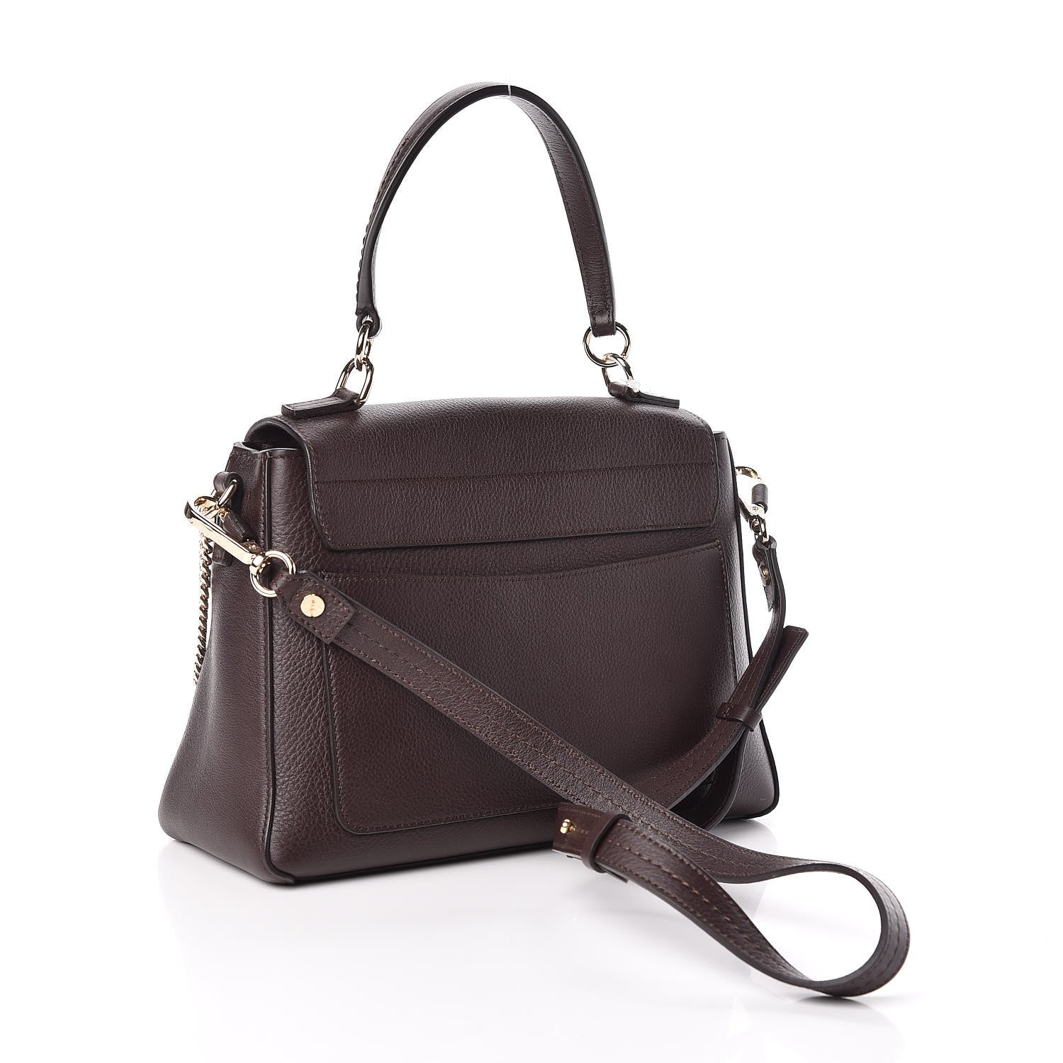 Chloe Calfskin Small Faye Day Shoulder Bag Carbon Brown 3 of 10