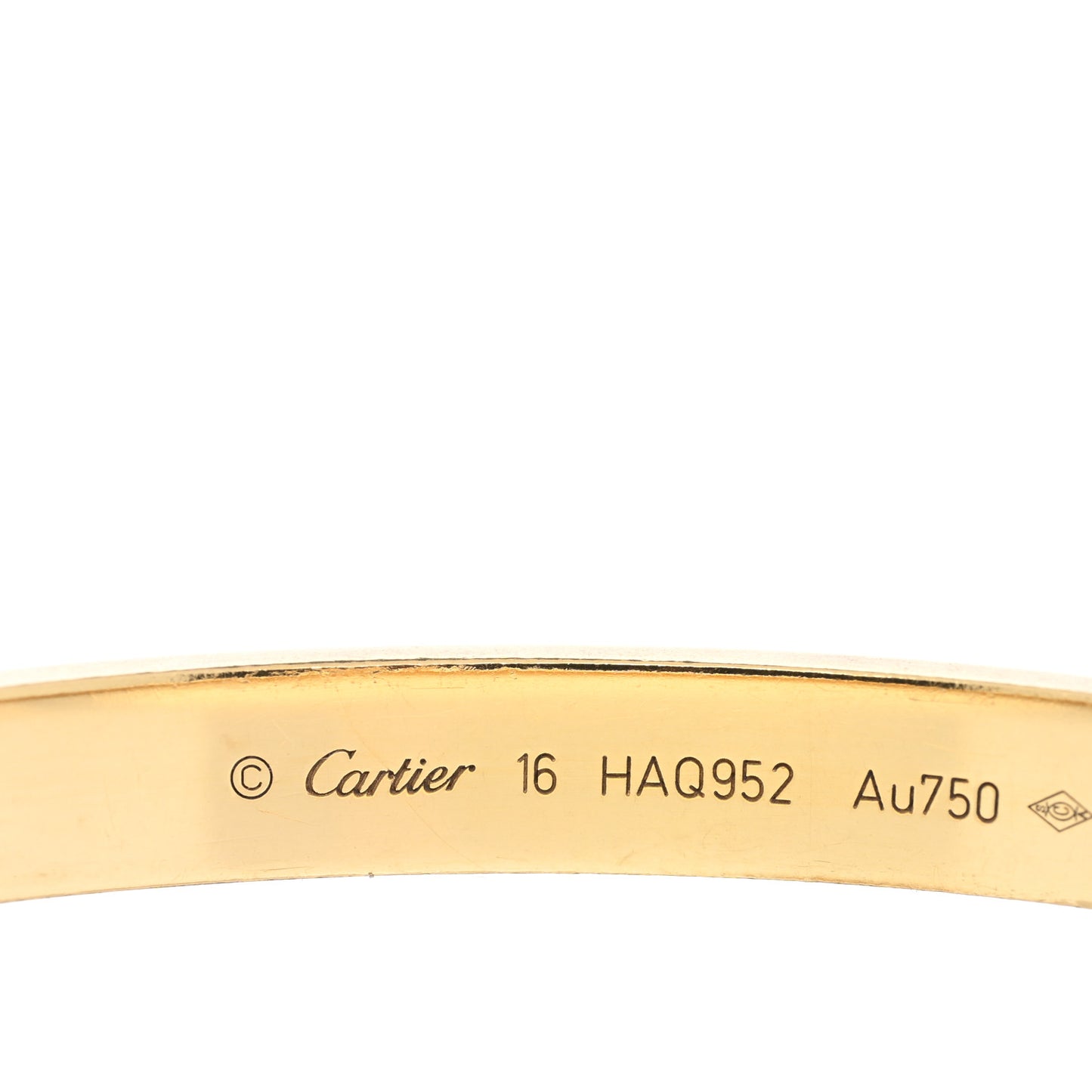 18K Yellow Gold LOVE Bracelet 16