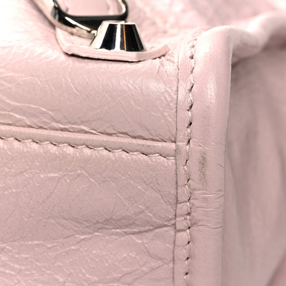 Balenciaga Agneau Classic Silver Hardware Mini City Logo Strap Light Rose White 9 of 9