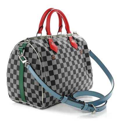 Louis Vuitton Damier Speedy Bandouliere 30 Black White 3 of 10