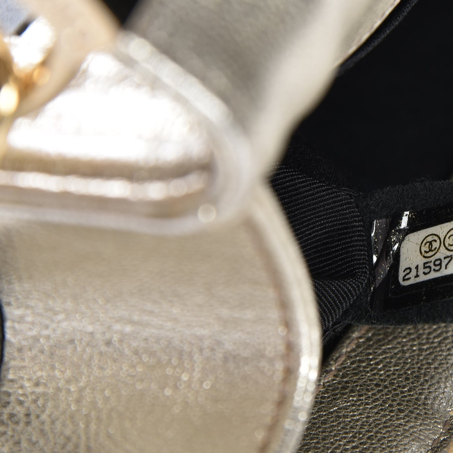 Metallic Goatskin Calfskin Medium Boy Flap Gold Black
