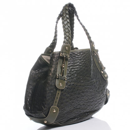 Gucci Ostrich Medium Pelham Tote Green 3 of 8