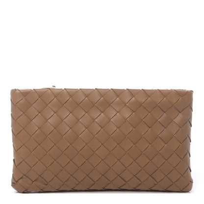 Bottega Veneta Nappa Intrecciato Zip Pouch Light Brown 1 of 6