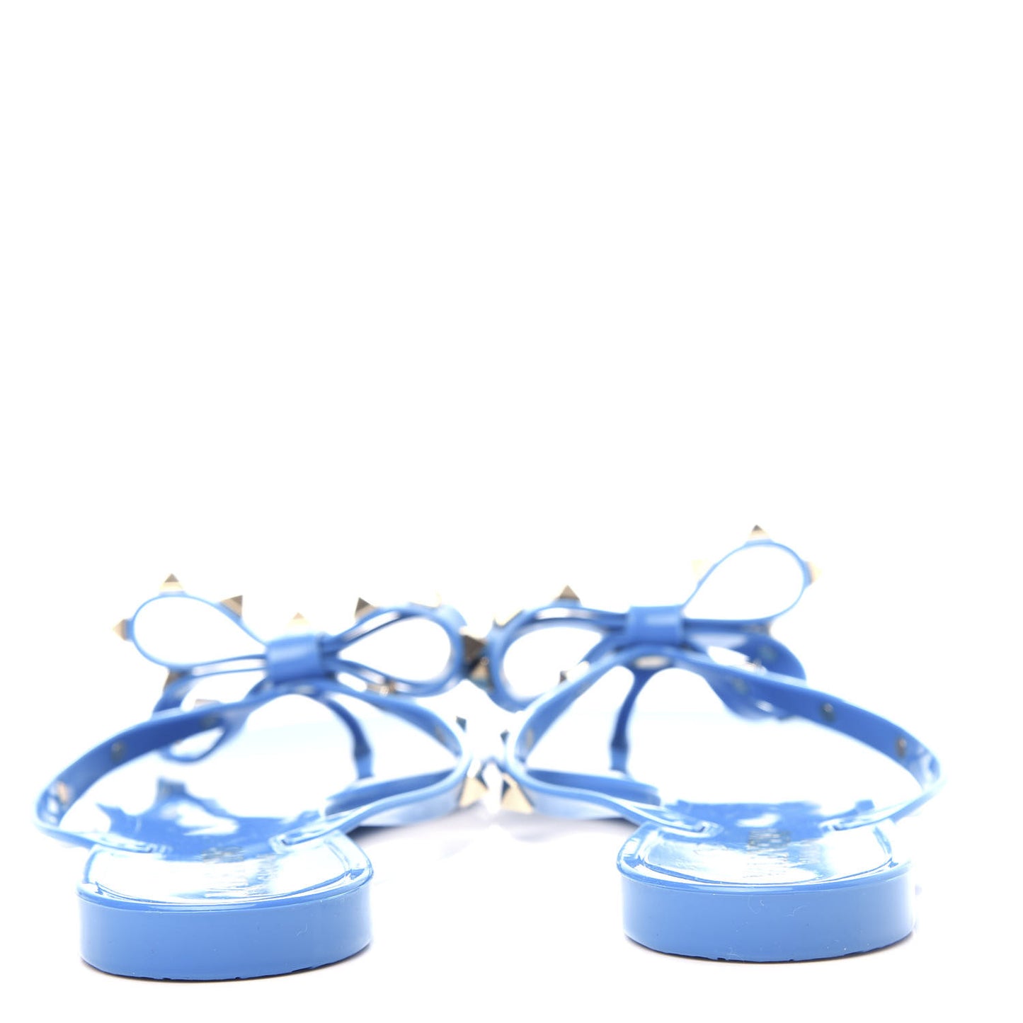 PVC Jelly Rockstud Bow Thong Sandals 39 Blue