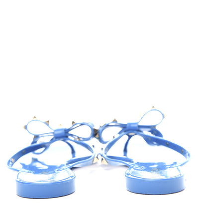 Valentino Garavani PVC Jelly Rockstud Bow Thong Sandals 39 Blue 7 of 9