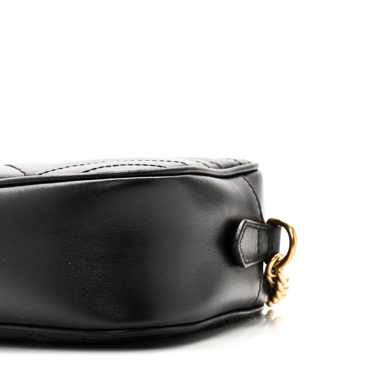Calfskin Matelasse Small GG Marmont Chain Shoulder Bag Black