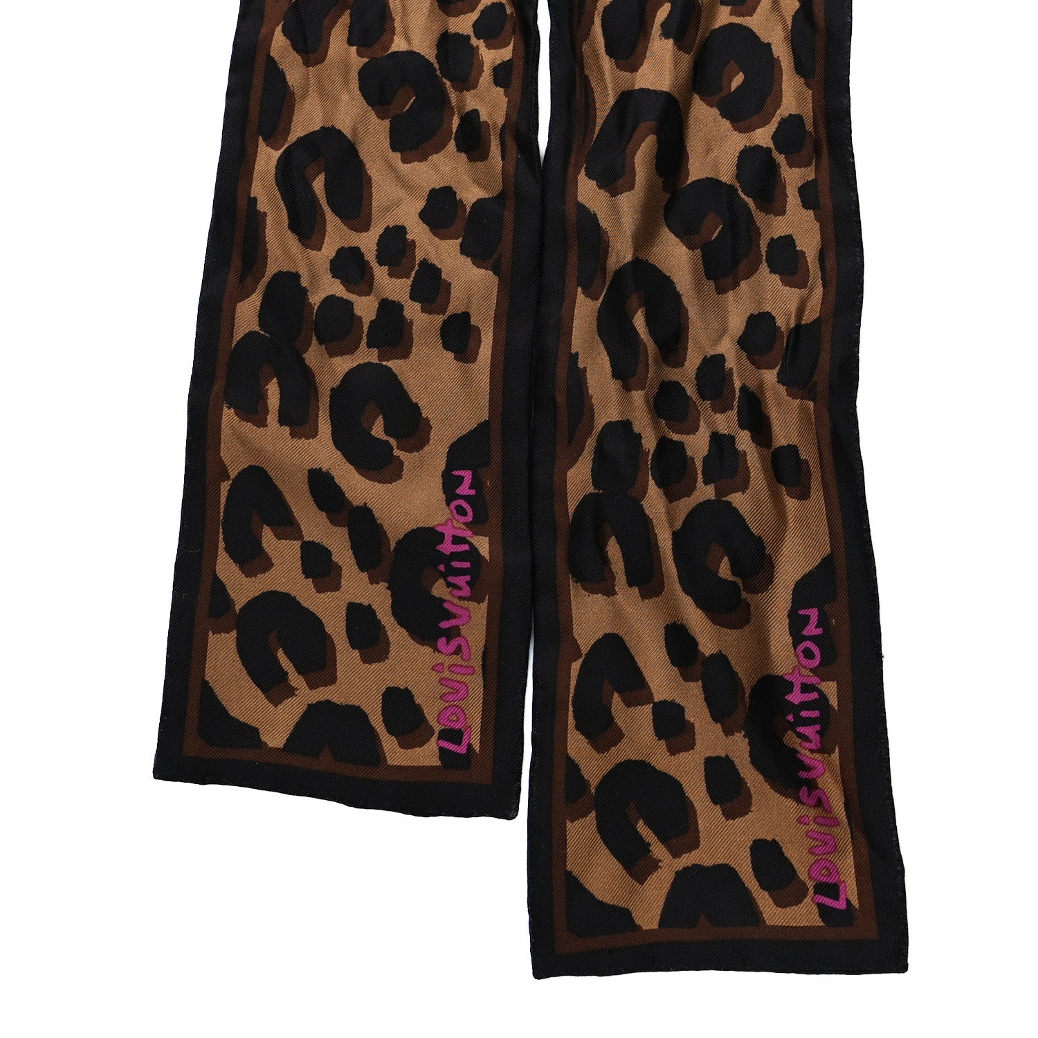 Louis Vuitton Silk Leopard Bandeau Scarf Marron 2 of 4