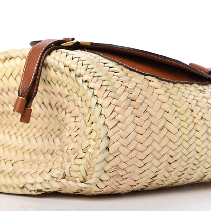 Chloe Raffia Small Grain Calfskin Medium Marcie Basket Tan 7 of 8