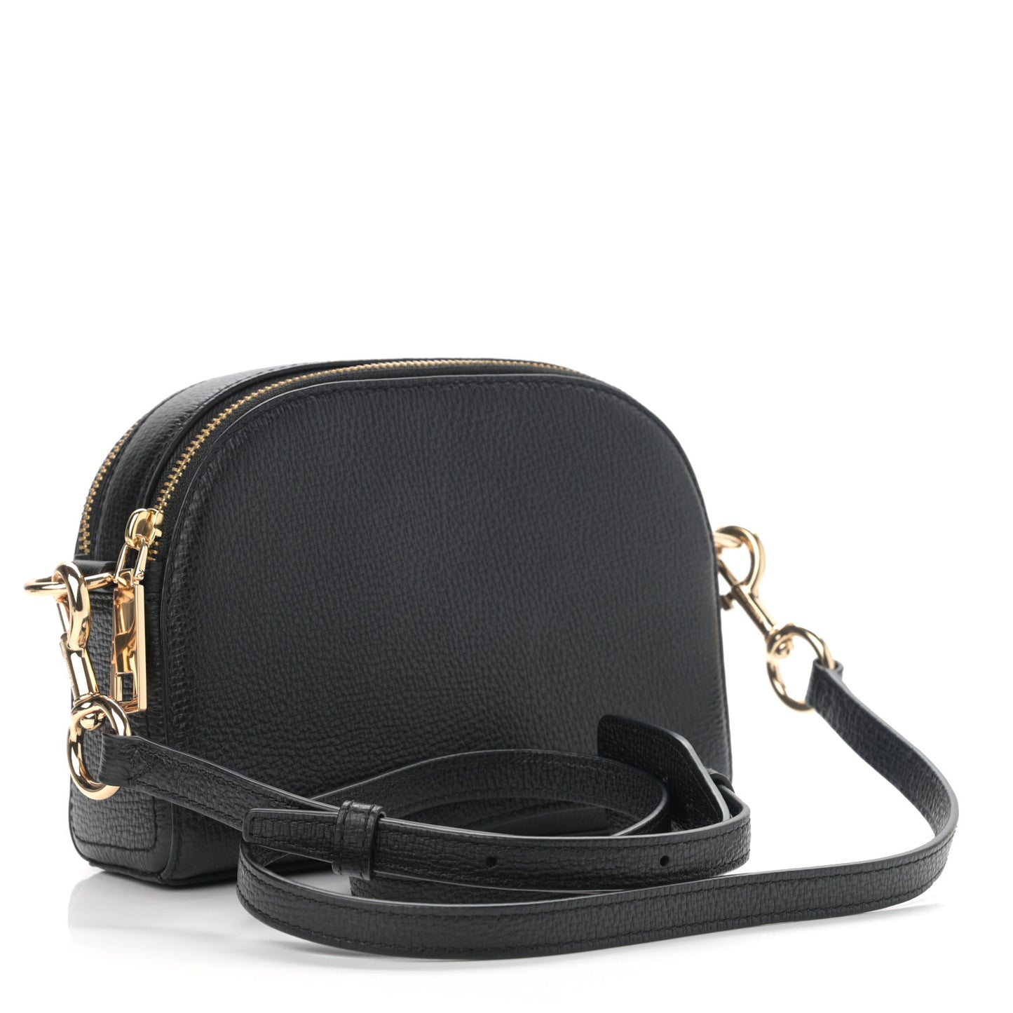 Calfskin Shutter Camera Crossbody Bag Black