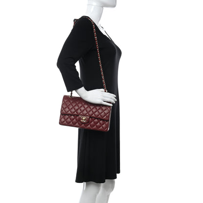 Chanel Lambskin Quilted Medium Double Flap Dark Bordeaux 2 of 10