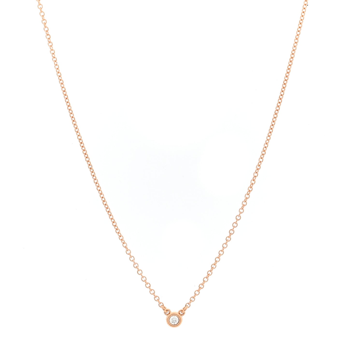 18K Rose Gold Diamond Elsa Peretti Diamonds by the Yard Necklace and Earrings Set