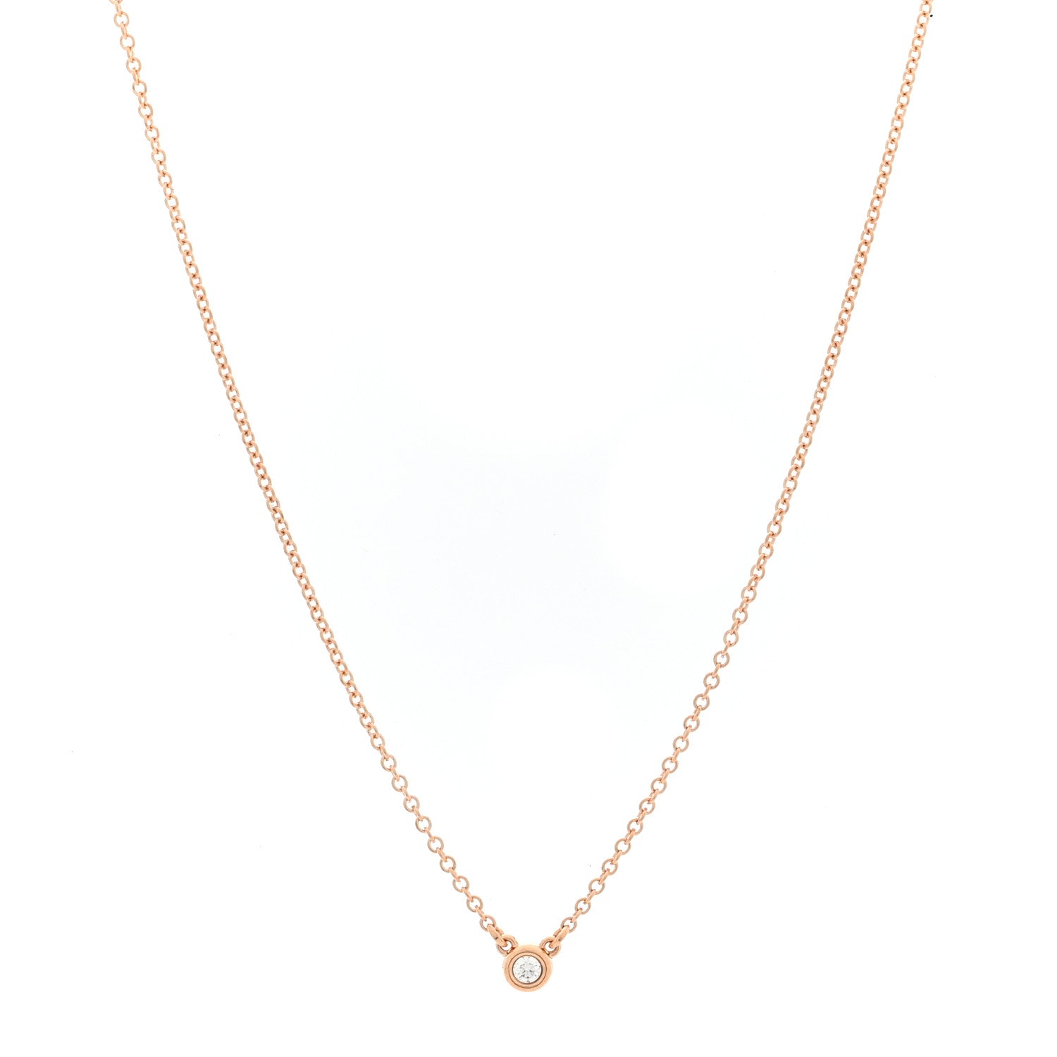 Tiffany 18K Rose Gold Diamond Elsa Peretti Diamonds by the Yard Necklace and Earrings Set 1 of 9