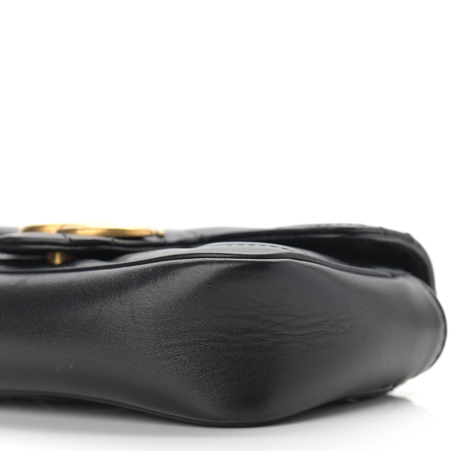 Calfskin Matelasse Super Mini GG Marmont Shoulder Bag Black