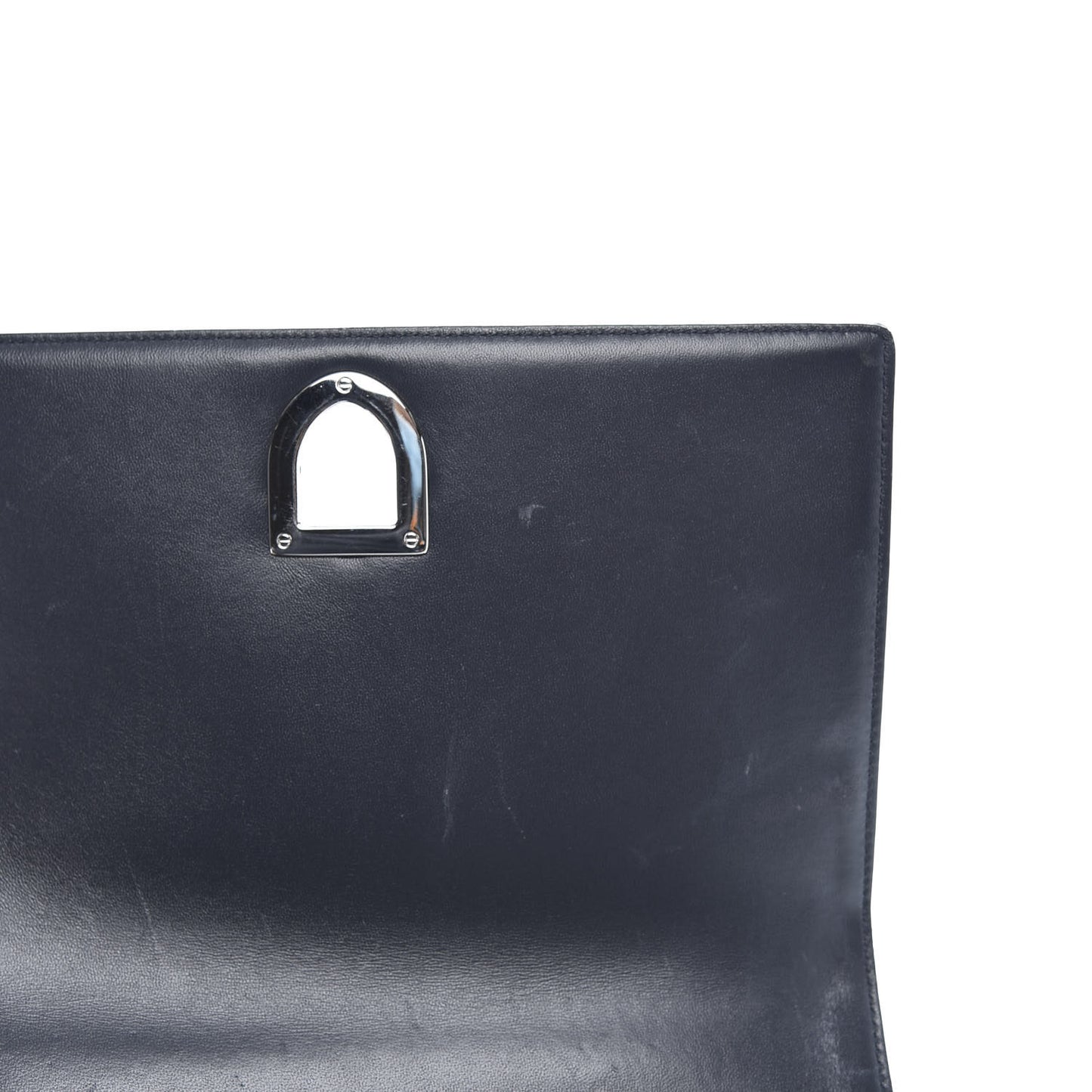 Metallic Patent Micro-Cannage Medium Diorama Flap Bag Silver