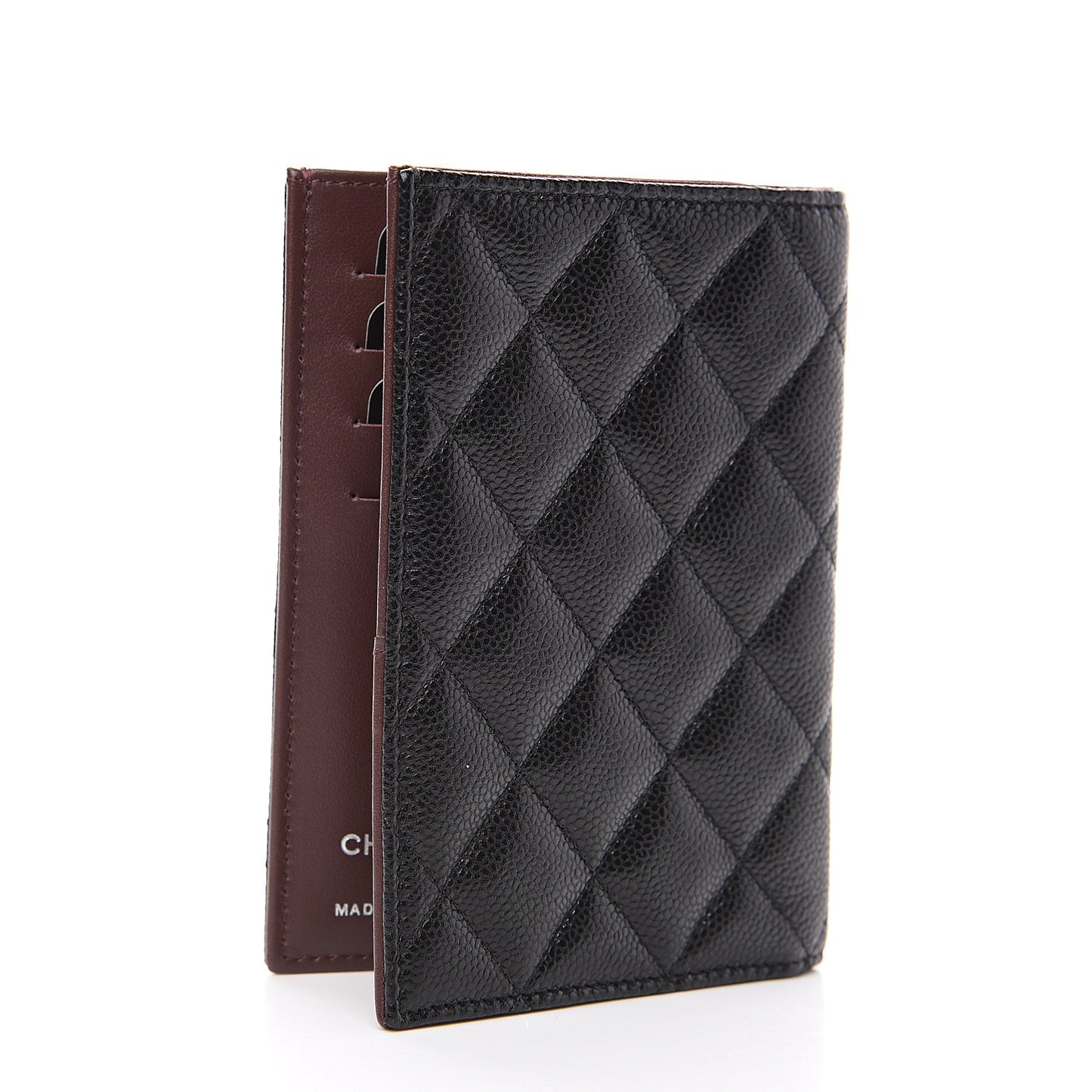 Caviar Quilted Passport Holder Black