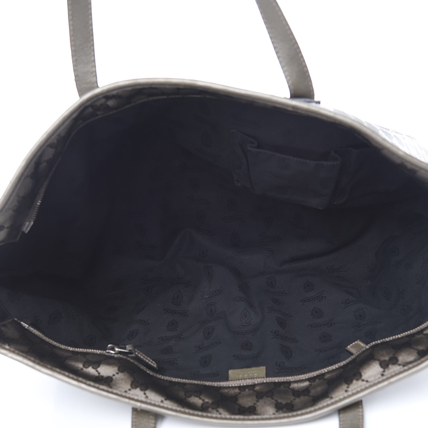 Gucci Imprime Monogram Large Zippered Shopping Tote Pewter 5 of 12