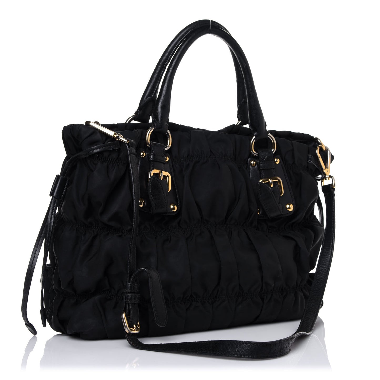 Tessuto Nylon Gaufre Tote Black