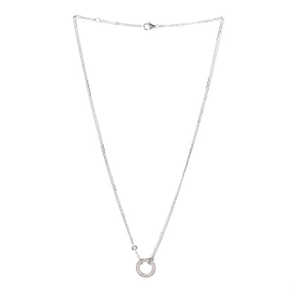 Cartier 18K White Gold 2 Diamond LOVE Necklace 2 of 7