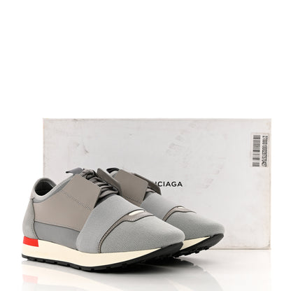 Balenciaga Mesh Calfskin Jersey Crepe Suede Mens Race Runner Sneakers 39 Gris 8 of 8
