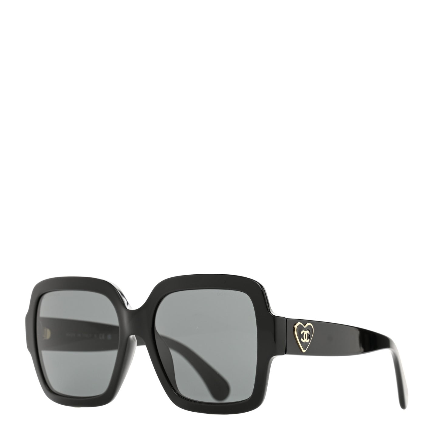 Acetate Square Heart Sunglasses 5479-A Black