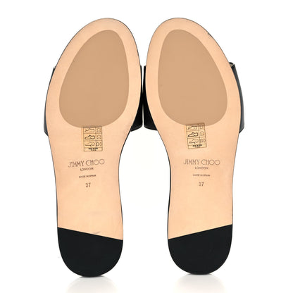 Jimmy Choo Nappa Minea Flat Sandals 37 Black 5 of 8