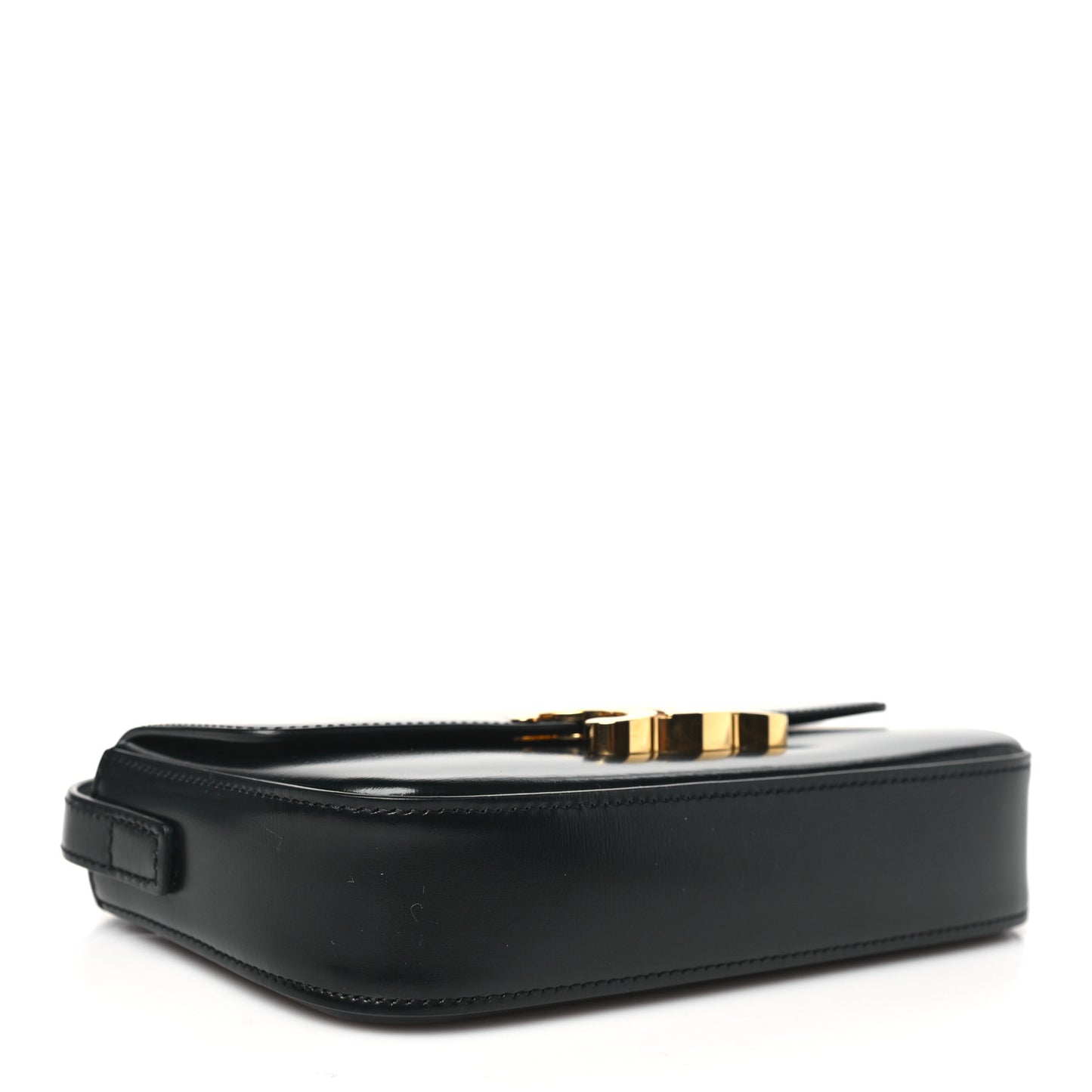 Shiny Calfskin Triomphe Shoulder Bag Black