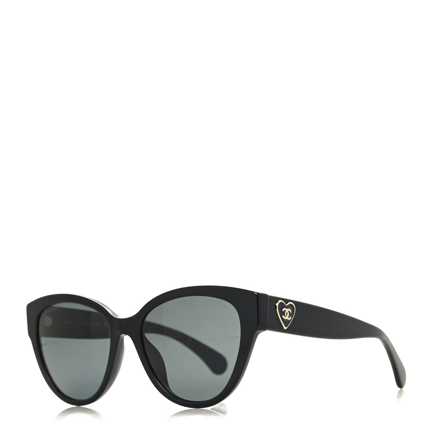Acetate Enamel Heart Butterfly Sunglasses 5477-A Black