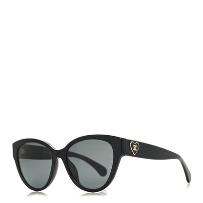 Chanel Acetate Enamel Heart Butterfly Sunglasses 5477-A Black 1 of 7
