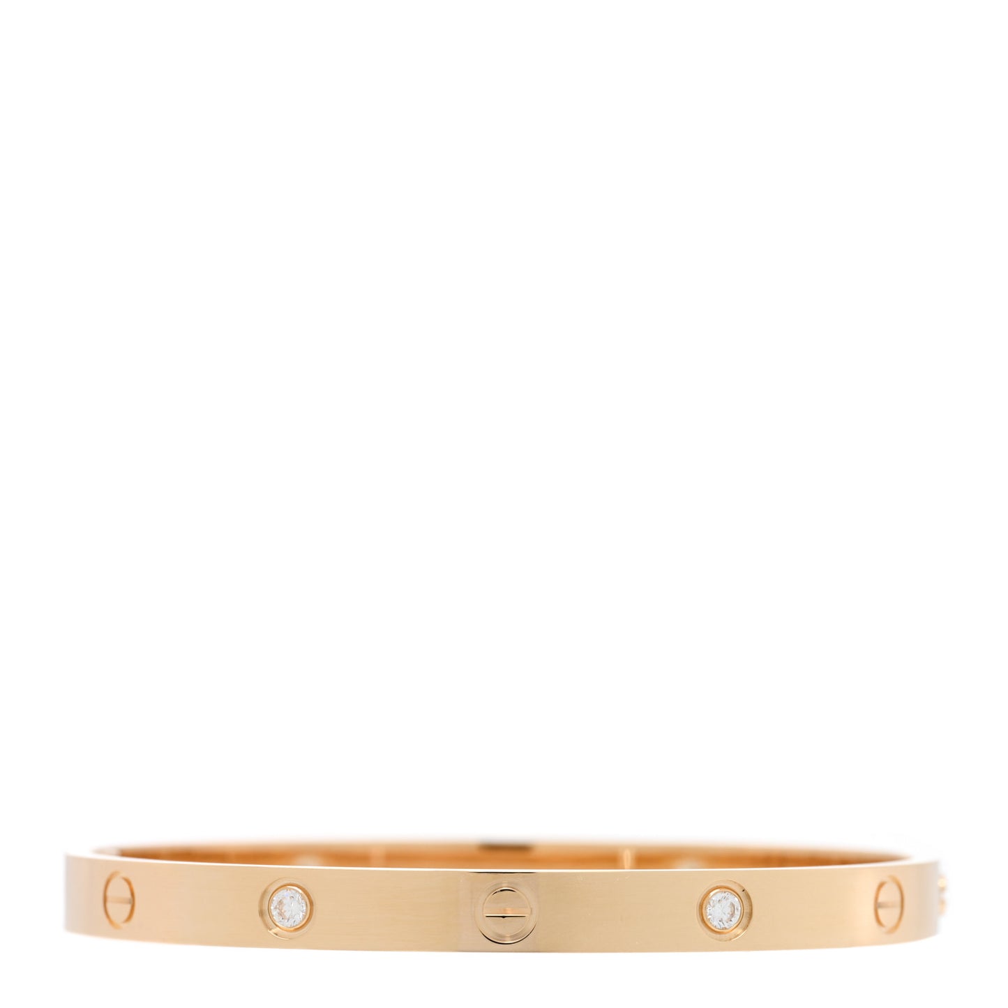 18K Yellow Gold 4 Diamond LOVE Single Screw Bracelet 19