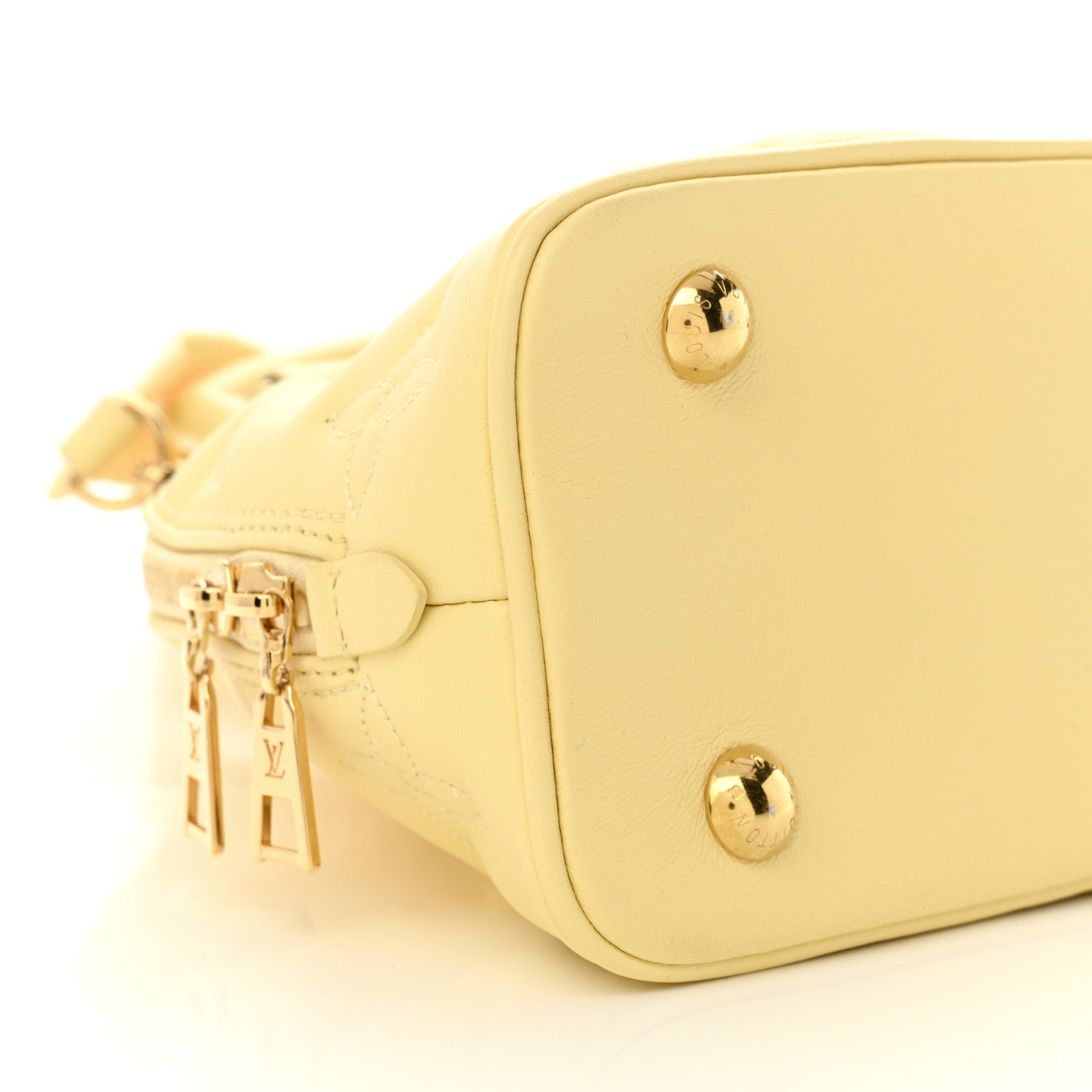 Louis Vuitton Calfskin Bubblegram Alma BB Banana 8 of 9