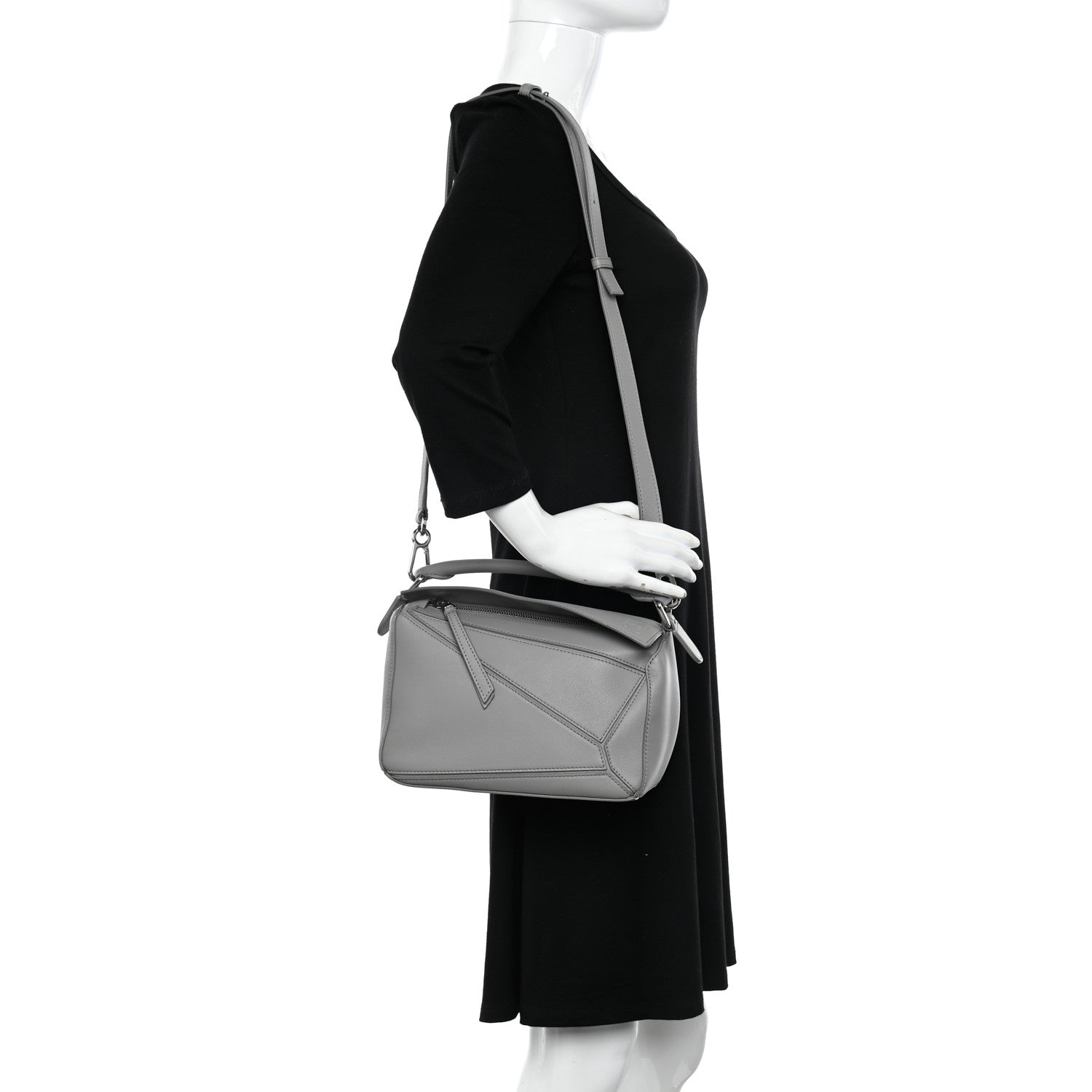 Loewe Soft Grained Calfskin Small Puzzle Bag Pearl Grey 2 of 9