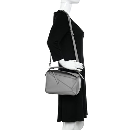 Loewe Soft Grained Calfskin Small Puzzle Bag Pearl Grey 2 of 9