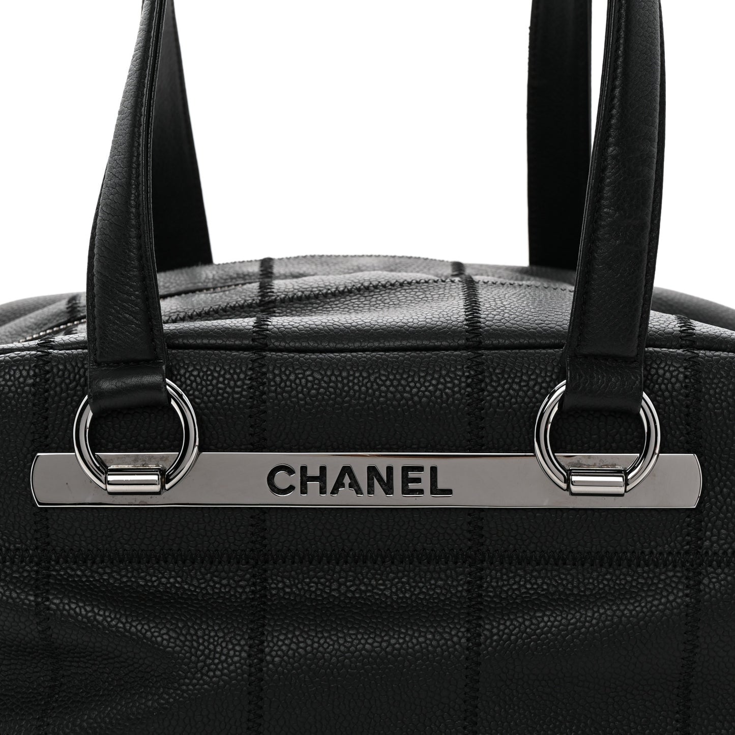 Caviar Square Stitched Bowler Black