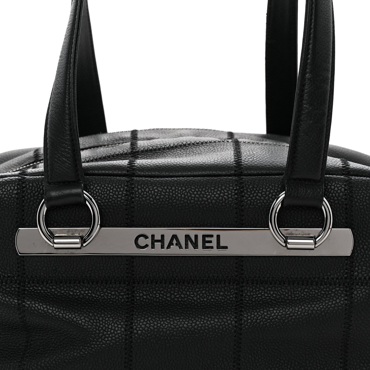 Chanel Caviar Square Stitched Bowler Black 7 of 9