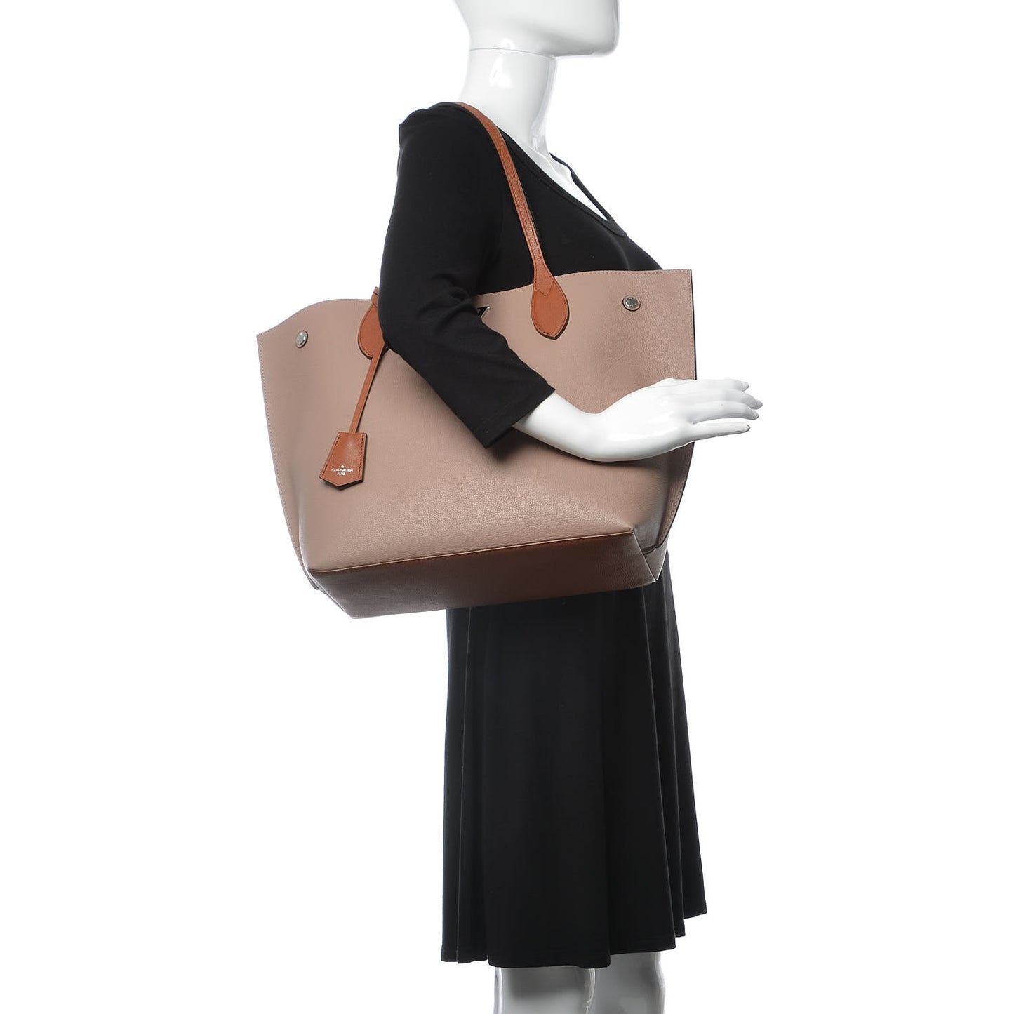 Calfskin Lockme Go Tote Vison