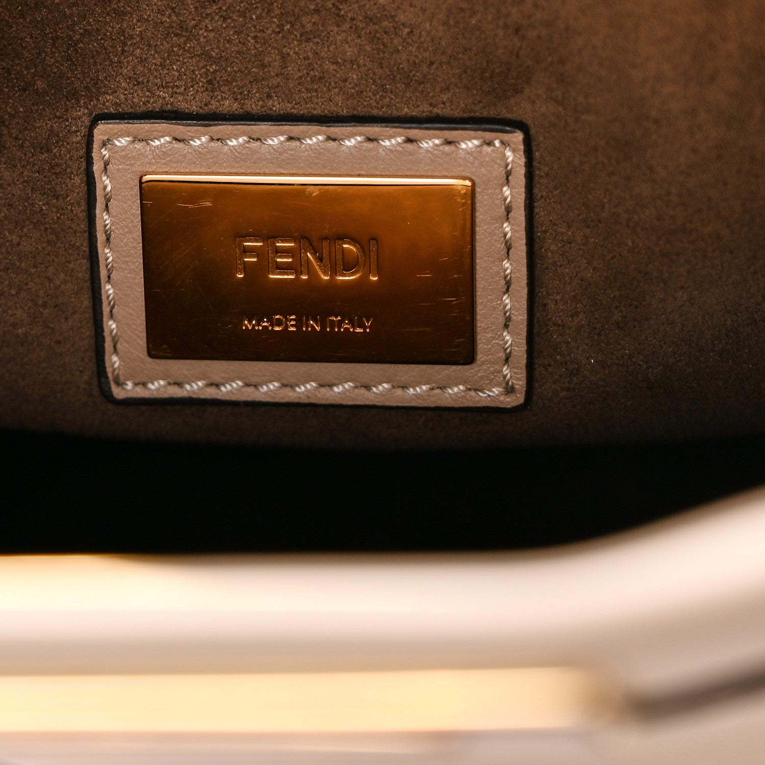 Fendi Vitello Seta Plexiglass Tortoise Medium Peekaboo Iconic Satchel Tortora 7 of 10