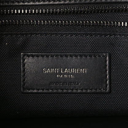 Saint Laurent Cotton Canvas Striped Vintage Calfskin Monogram Medium Niki Chain Satchel Beige Black 6 of 8