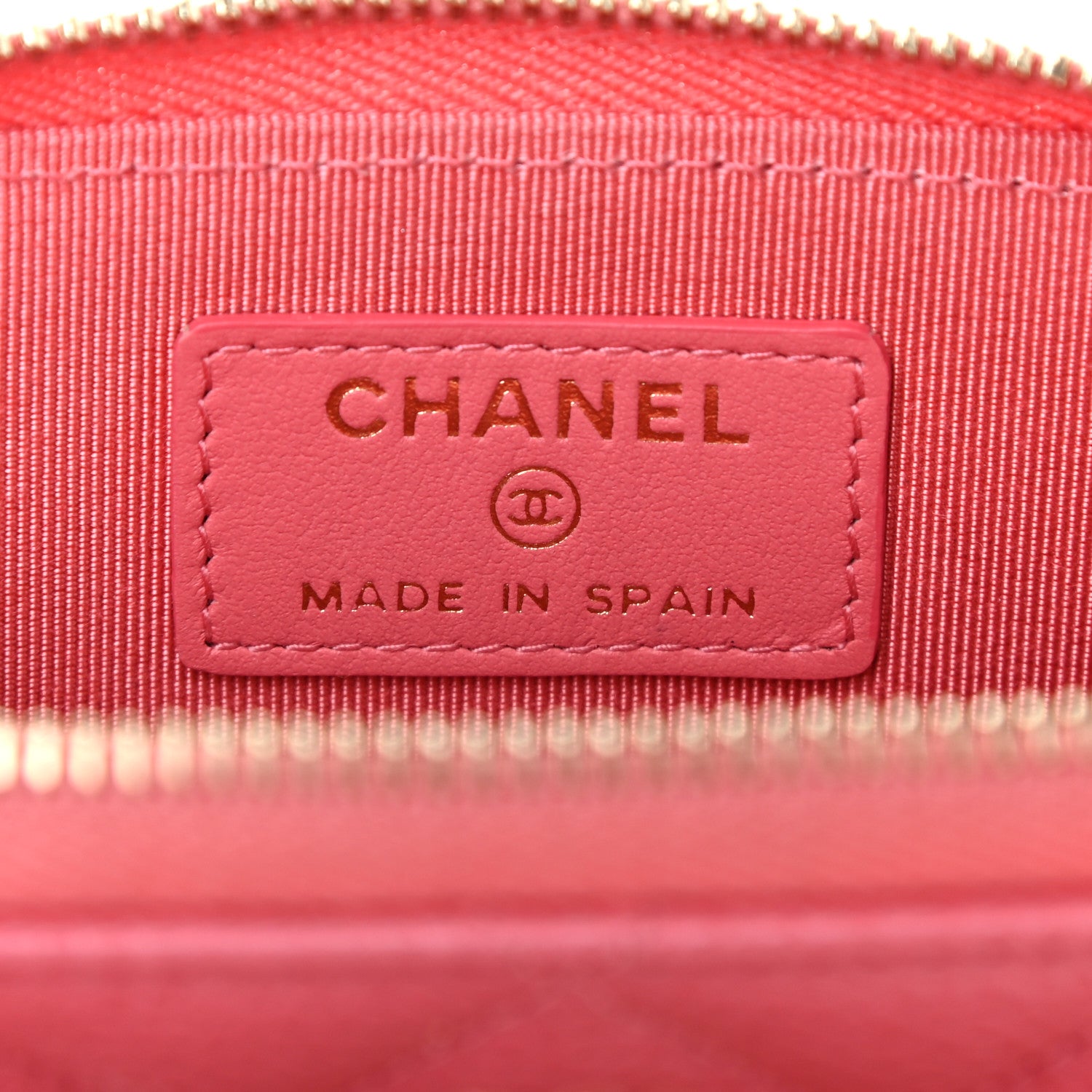 Chanel Caviar Quilted Zip Coin Purse Dark Pink 6 of 7