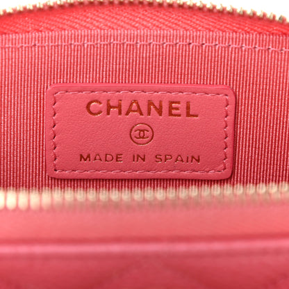 Chanel Caviar Quilted Zip Coin Purse Dark Pink 6 of 7
