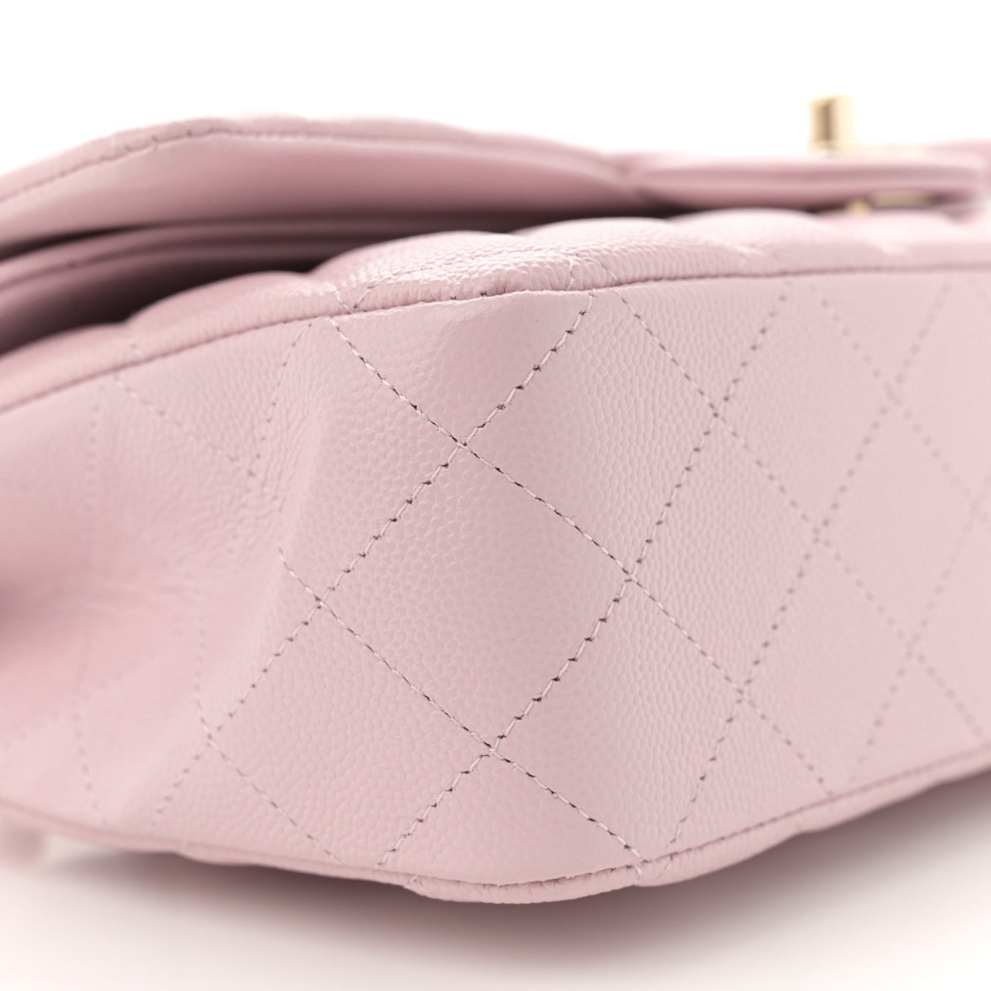 Caviar Quilted Medium Double Flap Light Pink
