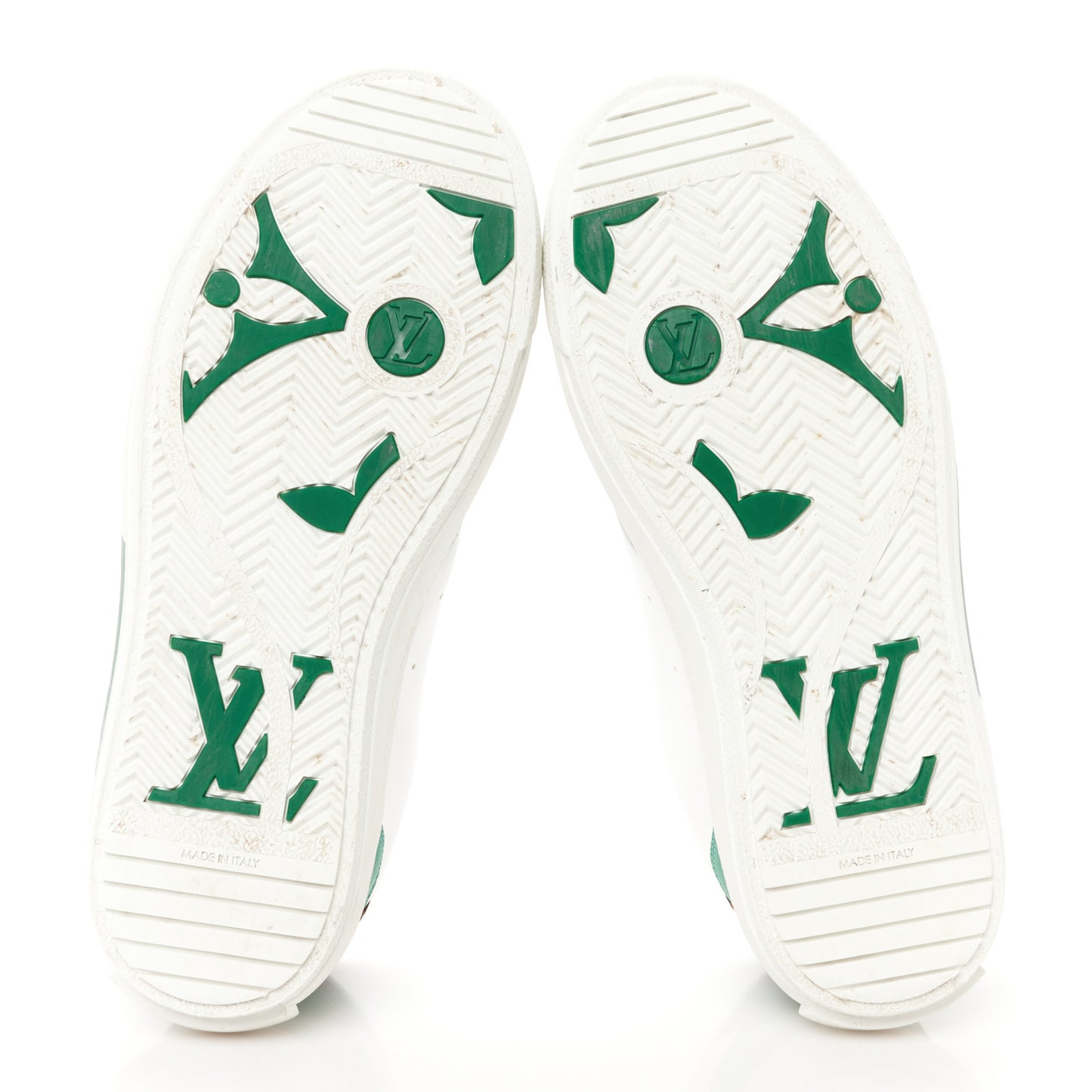 Calfskin Monogram Charlie Sneakers 38 White Grey Green